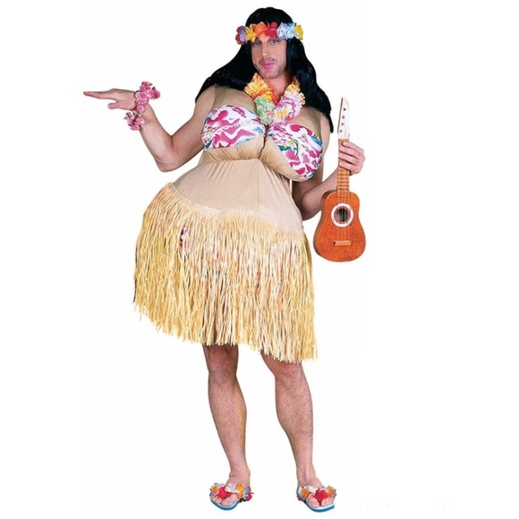 Men’s Costume- Miss Wanna Nookie Hawaiian Luau Costume with Accessories - Picture 1 of 6